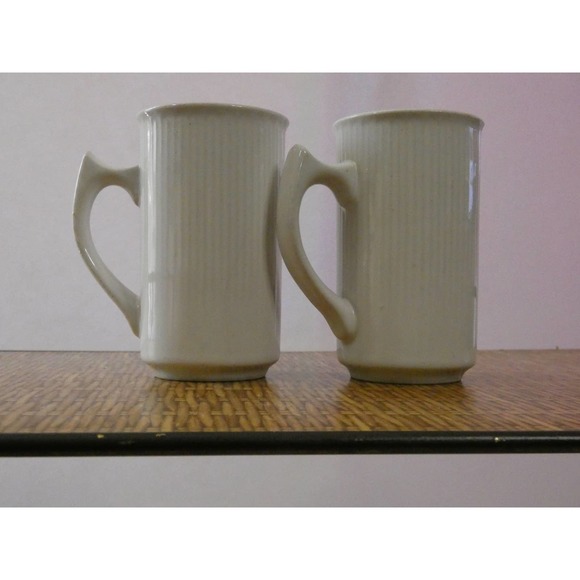 Antique Bone China Six Inch Art Nouveau Floral Coffee Mugs - Picture 2 of 5